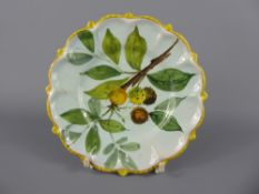 Ten Italian Hand Painted Faience Plates, bearing cockerel marks to base, the plates decorated with