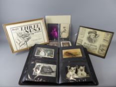 Two Albums of Vintage Postcards together with two black and white newspaper cuttings advertising