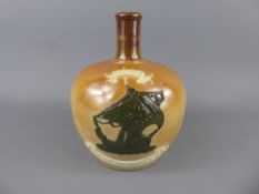 A Pair of Antique Royal Doulton Whisky Flagons, with raised decoration and inscription 'Special