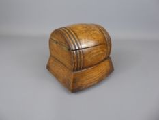 A Circa 1920's Oak Muscial Cigarette Barrel, the musical barrel plays the 'Ancient Order of Froth