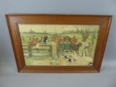 A Chromolithograph Print, depicting a humorous hunting scene by Victor Venner, approx 50 x 74