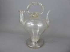 An 18th Century Spanish Cantier, the Cantier having a rope form handle on simple pedestal foot. (