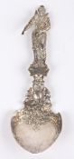 A Berthold Muller silver Spoon, import mark for London 1956 the handle modelled as royal lady