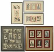 A collection of postcards of Tangier, early 20th century enclosed in two frames and further loose