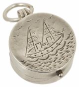 Maritime interest: An unusual silver locket with compass and photo frame hallmarked Birmingham