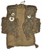 An unusual Polynesian/South Seas waistcoat, late 19th century constructed of woven rattan, trimmed