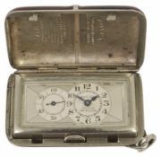 Rolex Sporting Princess: A rare rhodium plated and burgundy red purse watch, circa 1933 the two tone