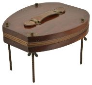 A vintage mahogany tennis press, 20th century, the shaped press to hold up to four tennis racket