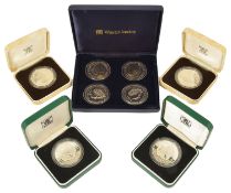 A collection of Guernsey Coin £2 and £5 Silver Proofs comprising of two 1985 Queen Elizabeth II
