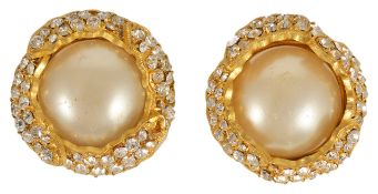 Chanel and Miriam Haskell couture jewellery A pair of Chanel ear clips from the Spring 1993