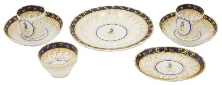 A small selection of early 19th century Chamberlain Worcester circa 1805 pattern No 66, comprising