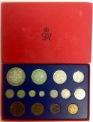 A boxed set of George VI 1937 Coronation proof set of coins complete in a fitted red box with GR