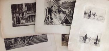 A interesting collection of mixed engravings and prints, unframed various dates and subjects
