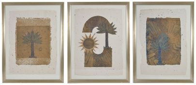 Mary Rose O'Neill (Irish b. 1961) the Palm Series 'Palm Tree I', 'Palm Tree II', 'Palm Tree III',