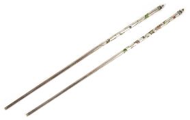 A pair of early 20th century Chinese export silver enamelled chopsticksof tapering hollow form