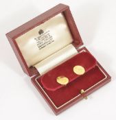 A pair of 18ct gold earrings bearing the Royal College of Surgeons emblemconverted from a pair of