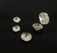 A selection of five small old cut diamonds, unmounted largest approx. 0.25ct.Condition: All with
