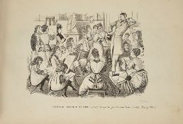 An amateur artists sketchbook of copies of 19th century comical illustrations comprising copies of