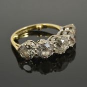 An impressive five stone diamond set half hoop ringthe centre stone approx. 1.00 ct., the mount