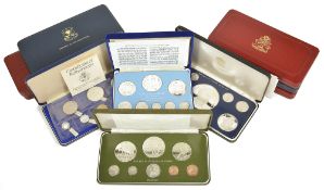 A collection of Franklin Mint coinagecomprising two sets of 1976 Republic of Malta proof set of nine