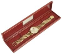 A Roamer 14k gold gentleman's wristwatch with 9ct gold bracelet strapthe circular dial with baton