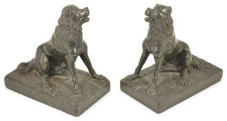 A pair of carved serpentine Jennings dogs, late 19th/early 20th century