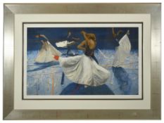 Robert Heindel (American 1938 - 2005)'Big Skirts' silkscreen print of ballet dancers, Limited