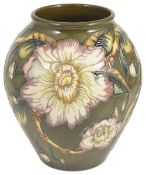 A contemporary Moorcroft Debbie Hancock 'Gustavia' vase, circa 1998baluster tubelined with flower
