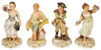 Four Royal Crown Derby the Four Seasons figurines, 20th century, each figurine modelled as a