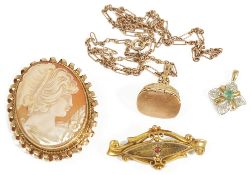 A Victorian 9ct gold hinged opening seal on fancy gold chain,of delicate scroll design maker W.J.P.,