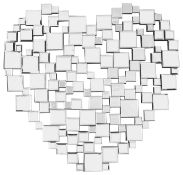 A contemporary mirror in the form of a heart