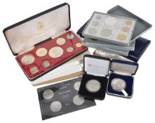 A collection of cased Foreign Coinage