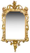 A George III style giltwood wall mirror, 19th century