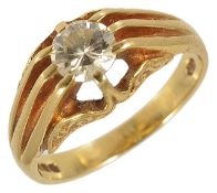 A single stone diamond set fancy ring,