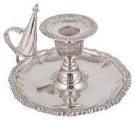 A contemporary silver chamber stick, hallmarked London 1973