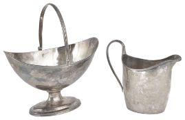 A George III silver pedestal swing handled bon bon basket, hallmarked London 1798