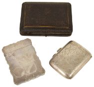 A Victorian silver card case, hallmarked Chester 1887