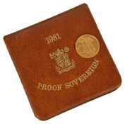 A Royal Mint 1981 proof sovereign
