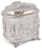 A Victorian silver tea caddy, hallmarked Birmingham 1899
