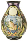 A contemporary Moorcroft Emma Bossons 'Shearwater Moon' vase, circa 2005,