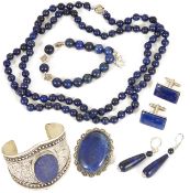 A small collection of contemporary lapis lazuli jewellery