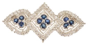 An attractive Victorian style sapphire and diamond set brooch/pendant