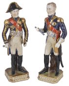 Two Sevres Napoleonic Marshals of France porcelain figurines