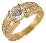 A Continental brilliant and baguette diamond set fancy ring