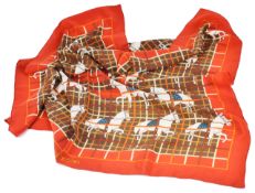 A vintage silk Hermes style scarf