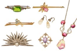 A small collection of Victorian and later mixed jewellery,
