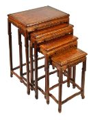 A nest of four Chinese hardwood graduated side tables, early 20th century