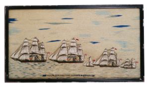 A sailors woolwork picture third quarter 19th century