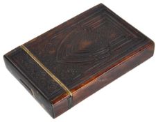 A late 19th/early 20th century tortoiseshell card casewith unusual decoration of impressed pattern