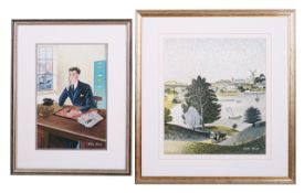 Leslie Wood (British 1920 - 1994) original artwork for the dust wrapper of 'Storm of Time'